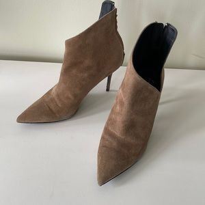 Giuseppe Zanotti cutout tan suede stiletto ankle boots 37
